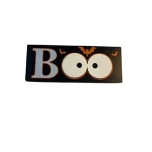 Halloween‎ Boo Sign Spooky Eyes Bats Black Decor Decoration Prop